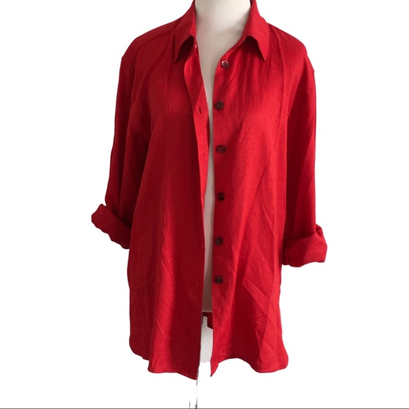 Karen Scott Tops - Karen Scott red button up M